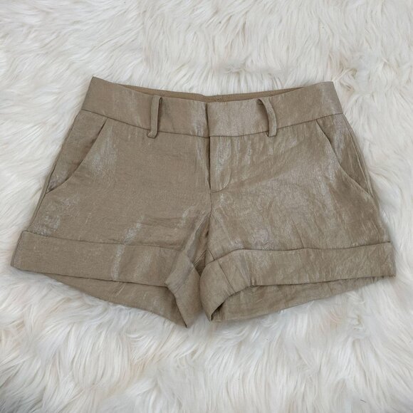 Club Monaco Gold Shimmer Dress Shorts - Picture 1 of 5